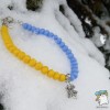 Браслет жовто-блакитний, кришталеві намистини Конюшина. Ручна робота